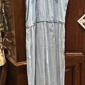 Light Blue Maxi Dress with Embroidered Details